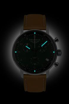 Preview: Bauhaus Herrenuhr Quarz Chronograph mit Lederarmband